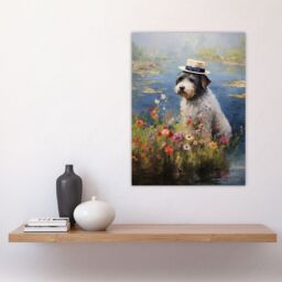 "Artery8 Bearded Collie Wearing Hat Claude Monet Style Dog Oil Painting Large Wall Unframed Art Poster Print Thick Paper 18X24 Inch - Size: W18"" x H24""" - thumbnail 4