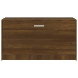 Berkfield Home Shoe Bench Brown Oak 80x24x45 cm Engineered Wood - Size: 80 x 24 x 45 cm - thumbnail 5