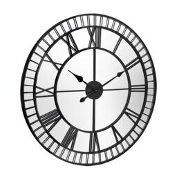 Charles Bentley Windermere Indoor Outdoor Mirrored Skeleton Wall Clock 90cm in Black - thumbnail 6