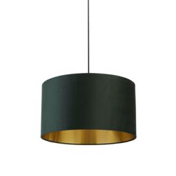 Lighting Collection Green Velvet Drum Shade Gold Inner D50Cm Lamp Shade - thumbnail 3