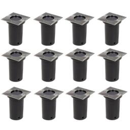 Berkfield Home Outdoor Ground Lights 12 pcs Square in Silver - thumbnail 1