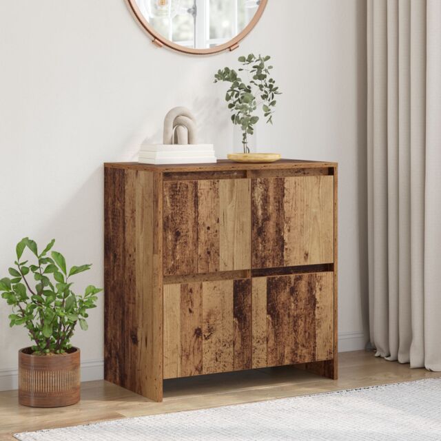 Berkfield Home Sideboard with Door Old wood 70 x 41 x 75 cm Engineered wood in Brown - image 1