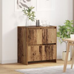 Berkfield Home Sideboard with Door Old wood 70 x 41 x 75 cm Engineered wood in Brown - thumbnail 4