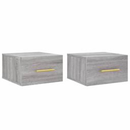 Berkfield Home Wall-mounted Bedside Cabinets 2 pcs Grey Sonoma 35x35x20 cm - Size: 35 x 35 x 20 cm - thumbnail 2