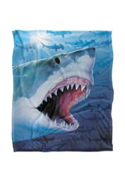 JQ Licensing Royce Mcclure Great White Shark Silky Touch Super Soft Throw Blanket 152 X 127 cm - thumbnail 1