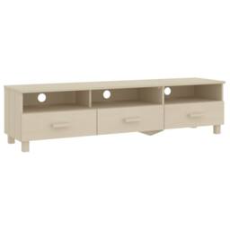 Berkfield Home TV Cabinet HAMAR Honey Brown 158x40x40 cm Solid Wood Pine in Light Brown - Size: 158 x 40 x 40 cm - thumbnail 1