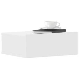 Berkfield Home Floating Nightstand White 40x30x15cm Engineered Wood - Size: 40 x 30 x 15 cm - thumbnail 4