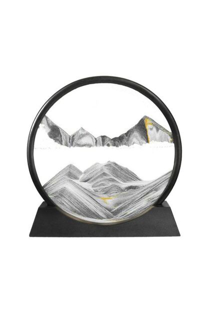 Living and Home Decorative Moving Sand Art Picture in Motion in Grey - image 1