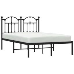 Berkfield Home Metal Bed Frame with Headboard Black 120x190 cm Small Double - thumbnail 1