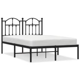 Berkfield Home Metal Bed Frame with Headboard Black 120x190 cm Small Double - thumbnail 3