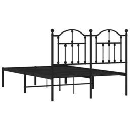 Berkfield Home Metal Bed Frame with Headboard Black 120x190 cm Small Double - thumbnail 7