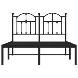 Berkfield Home Metal Bed Frame with Headboard Black 120x190 cm Small Double - thumbnail 5