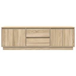 Berkfield Home TV Cabinet with LED Lights Sonoma Oak 160.5x41x50 cm in Brown - thumbnail 7