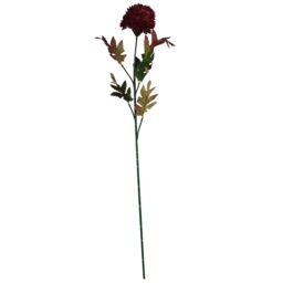 Leaf Pack of 6 x 70cm Large Ball Dahlia Artificial Flower Stem Pink - Size: 6 x 70 cm - thumbnail 3
