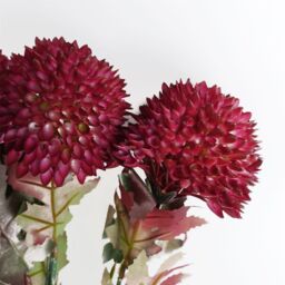 Leaf Pack of 6 x 70cm Large Ball Dahlia Artificial Flower Stem Pink - Size: 6 x 70 cm - thumbnail 4