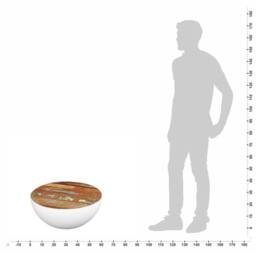 Berkfield Home Bowl Shaped Coffee Table Solid Reclaimed Wood 60x60x30 cm in White - Size: 60 x 60 x 30 cm - thumbnail 6