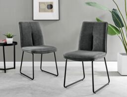 FurnitureboxUK Imperia High Gloss Grey Dining Table & 6 Halleyy Chairs in Dark Grey - thumbnail 8