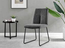 FurnitureboxUK Imperia High Gloss Grey Dining Table & 6 Halleyy Chairs in Dark Grey - thumbnail 9