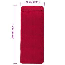 Berkfield Home Soft Beach Towels 2 pcs Burgundy 75x200 cm Fabric 400 GSM - thumbnail 8