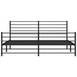 Berkfield Home Metal Bed Frame with Headboard & Footboard Black 183x213 cm - thumbnail 6