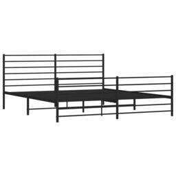 Berkfield Home Metal Bed Frame with Headboard & Footboard Black 183x213 cm - thumbnail 4
