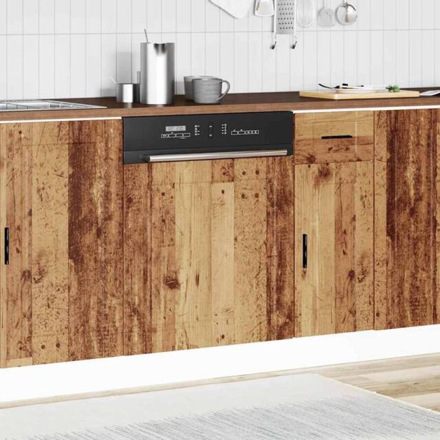 Berkfield Home Decorative Dishwasher Panel Porto Old Wood 60x1.5x67 cm Engineere in Brown - image 1