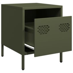 Berkfield Home Bedside Cabinet¬†Olive Green 35x39x43.5 cm Steel - thumbnail 4