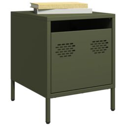Berkfield Home Bedside Cabinet¬†Olive Green 35x39x43.5 cm Steel
