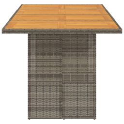Berkfield Home Garden Table with Acacia Wood Top Grey 190x80x74 cm Poly Rattan - Size: 190 x 80 x 74 cm - thumbnail 4
