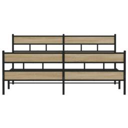 Berkfield Home Metal Bed Frame without Mattress Sonoma Oak 180x200 cm Super King in Light Brown - thumbnail 4