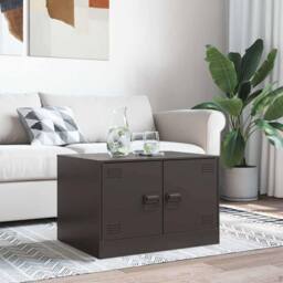 Berkfield Home Coffee Table Black 67x50x44 cm Steel - Size: 67 x 50 x 44 cm - thumbnail 3