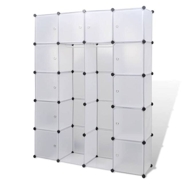 Berkfield Home Modular Cabinet 14 Compartments White 37x146x180.5 cm - image 1