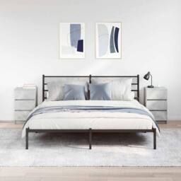 Berkfield Home Durable Bedside Cabinets with 3 Drawers 2 pcs Concrete Grey 39x35 - thumbnail 1