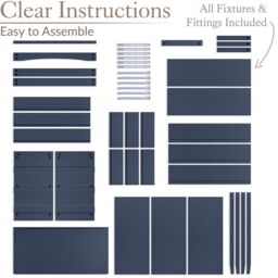 Christow Navy Chest of Drawers Modern 3 Drawer Bedroom Storage Unit Furniture Cabinet - thumbnail 6