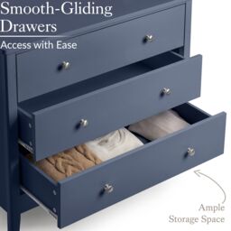 Christow Navy Chest of Drawers Modern 3 Drawer Bedroom Storage Unit Furniture Cabinet - thumbnail 4