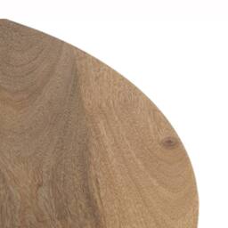 Jaipur Furniture Ltd Ribbed Round Coffee Table - Mango Wood - L80xW80xH40cm - Light Finish in Brown - thumbnail 4