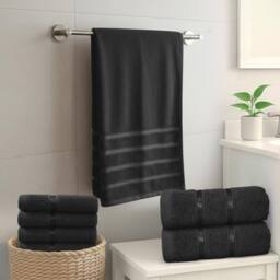 Smart Living Premium Luxury Cotton Towel Bale Set - 8 Piece Bathroom in Black - thumbnail 2