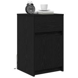 Berkfield Home Traditional Bedside Cabinet Black oak 38 x 34 x 61 cm Particle board - thumbnail 1