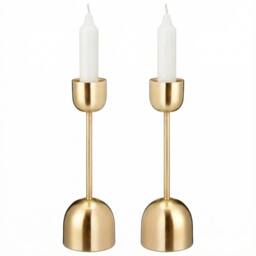 EONLION 2X 25cm Gold Metal Taper Candlestick Bell Candle Holder Stand - Size: 2X 25 cm - thumbnail 1