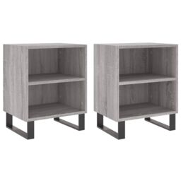 Berkfield Home Bedside Cabinets 2 pcs Grey Sonoma 40x30x50 cm Engineered Wood - Size: 40 x 30 x 50 cm - thumbnail 2