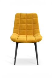 More4Homes Set of 2 Nova Modern Velvet Dining Chair Padded Seat Metal Legs Kitchen in Mustard - thumbnail 3