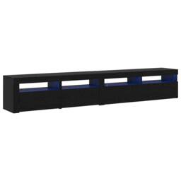 Berkfield Home TV Cabinets 2 pcs with LED Lights Black Oak Engineered Wood - thumbnail 1