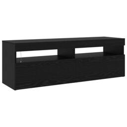 Berkfield Home TV Cabinets 2 pcs with LED Lights Black Oak Engineered Wood - thumbnail 8