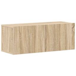 Berkfield Home Sturdy 4 Piece TV Cabinet Set Sonoma Oak Engineered Wood in Light Tan - thumbnail 6
