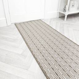 runrug Carpet Runner Rug - Indoor/Outdoor, Reversible, 2mm - 'Cable' in Beige - Size: 60 cm x 420 cm