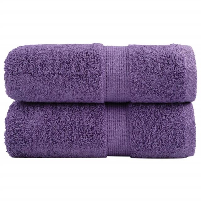 Berkfield Home Premium Soap Towels SOLUND 2 pcs Purple 30x30 cm 600 gsm - image 1