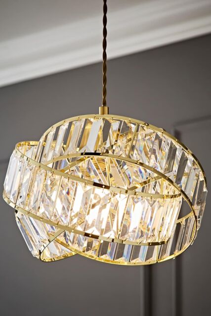 ValueLights Hudson Acrylic Jewel Gold Intertwined Twisted Easy Fit Lamp Shade - image 1