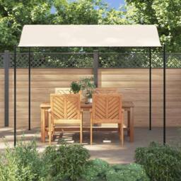 Berkfield Home Gazebo Fabric Cream White in Beige - thumbnail 1