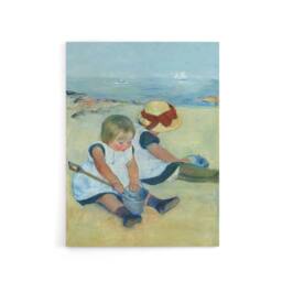 "Artery8 Children Playing on the Beach Cassatt Vintage Canvas Wall Art - Size: W18"" x H24""" - thumbnail 1