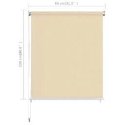 Berkfield Home Outdoor Roller Blind Cream 80x230 cm HDPE - thumbnail 6